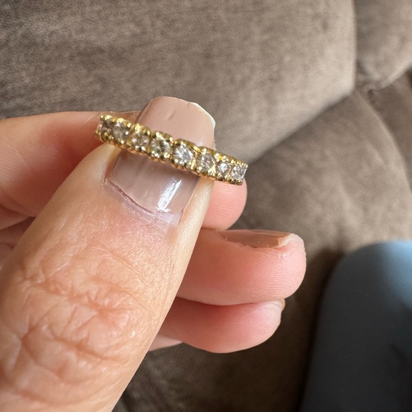 Dazzling natural 1 Ct diamonds champagne colors on 18k YG Ring size 5 - Picture 3 of 17